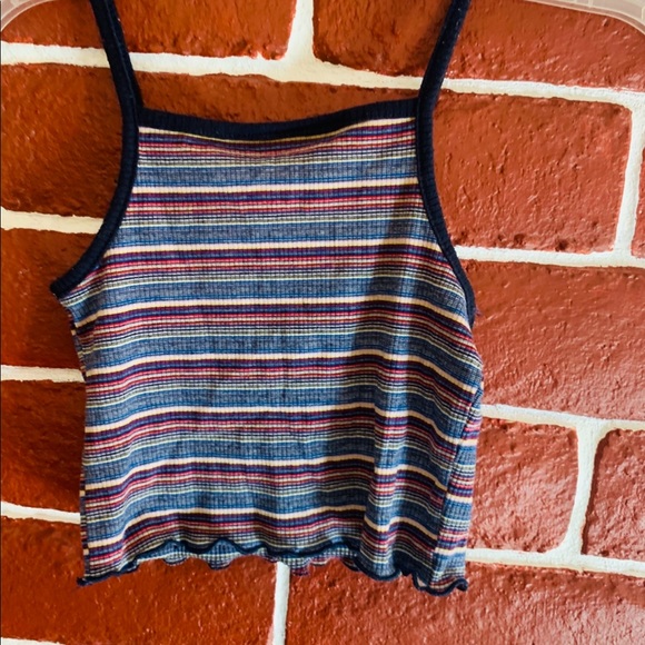 Spaghetti Strap Ruffle Crop Top - Picture 2 of 2